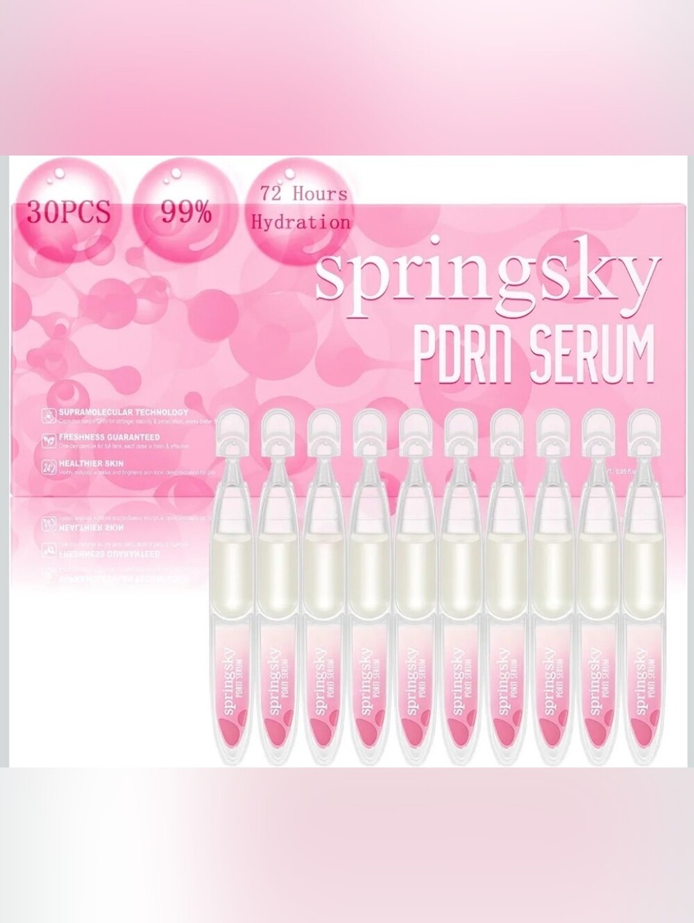 Salmon DNA PDRN Serum 30 Vials 99% Anti-Aging Collagen 30x0.05oz